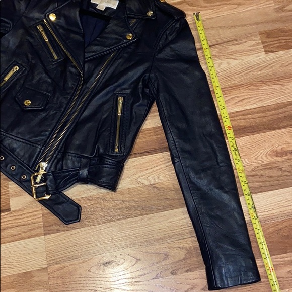 ❄️SALE!❄️NWOT Michael Kors Ink Blue Leather Jacket - Picture 6 of 11